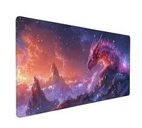 Large Gaming Mouse Pad 36x12x0.12inch, Purple Mouse Mat Dragon Desk Mat with Anti-Slip Rubber Base and Stitched Edges Mousepad Waterproof Desk Accessories for Keyboard Home Office Gaming -ly2505K8