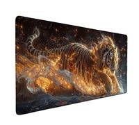 Large Gaming Mouse Pad 36x16x0.12inch, Yellow Mouse Mat Tiger Desk Mat with Anti-Slip Rubber Base and Stitched Edges Mousepad Waterproof Desk Accessories for Keyboard Home Office Gaming -ly2505W9