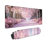 Large Gaming Mouse Pad, -39.3x19.7inchs- Cherry Blossoms Extra Large Mouse Pad for Desk with Stitched Edge, Landscape XXL Non-Slip Waterproof Mousepad, Mousepad for Gamer, Office & Computer LJ-1951