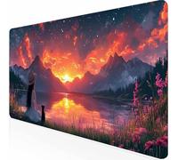 Large Gaming Mouse Pad 40 x 20 x 0.12 inch Color Landscape Mouse Mat, Gaming Keyboard Mousepad, Office Accessories with Non-Slip Rubber Base and Stitched Edges for PC, Office, Gifts for Men -z1c09983
