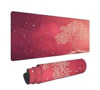 Large Gaming Mouse Pad, -62.9x31.5inchs- Cherry Blossoms Extra Large Mouse Pad for Desk with Stitched Edge, Pink XXL Non-Slip Waterproof Mousepad, Long Mousepad for Gamer, Office & Computer LJ-1237