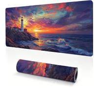 Large Gaming Mouse Pad 700x350x4mm Desk Mat lighthouse waves 0x0-114