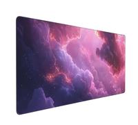 Large Gaming Mouse Pad 700x400mm Extended Mouse Mat XXL, Purple Cloud Mouse Mat Gaming, Improves Speed Precision, Big Mousepad with Non-Slip Rubber Base and Stitched Edge, for Home/Office/Gamer P12358