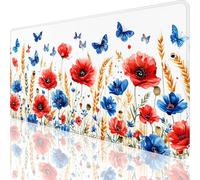 Large Gaming Mouse Pad 800 x 300 x 3MM,Flower Mouse Mat with Anti-Slip Rubber Base,Waterproof Desk Mat Butterfly Pattern with Stitched Edge,Gaming Accessories for Lmprove Accuracy and Speed,o-178