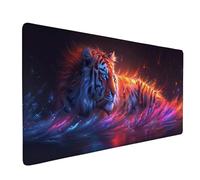 Large Gaming Mouse Pad 900 X 300 X 3 MM, Blue Mouse Mat Tiger Desk Mat with Anti-Slip Rubber Base and Stitched Edges Mousepad Waterproof Desk Accessories for Keyboard Home Office Gaming -ly2505A5