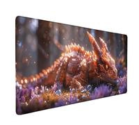 Large Gaming Mouse Pad 900 X 300 X 3 MM, Red Mouse Mat Dragon Desk Mat with Anti-Slip Rubber Base and Stitched Edges Mousepad Waterproof Desk Accessories for Keyboard Home Office Gaming -ly2505N2