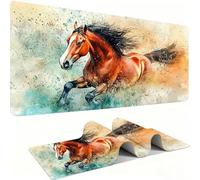 Large Gaming Mouse Pad (900 x 400 x 3 mm) XXL Extended Desk Mat, horse peinture Mouse Mat, Gaming Keyboard Mousepad, Smooth Surface,Big Desk Pad with Non-Slip Base and Stitched EdgeGaming. w0w-319