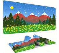 Large Gaming Mouse Pad (900 x 400 x 3 mm) XXL Extended Desk Mat, mountain Les arbres Mouse Mat, Gaming Keyboard Mousepad, Smooth Surface,Big Desk Pad with Non-Slip Base and Stitched EdgeGaming. w0w178