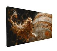 Large Gaming Mouse Pad 900x300x3 mm, Yellow Mouse Mat Lion Desk Mat with Anti-Slip Rubber Base and Stitched Edges Mousepad Waterproof Desk Accessories for Keyboard Home Office Gaming, Gifts -ly2505OY