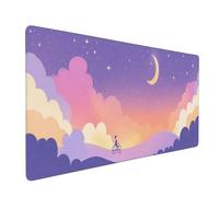 Large Gaming Mouse Pad 900x400mm Extended Mouse Mat XXL, Pink Cloud Mouse Mat Gaming, Improves Speed Precision, Big Mousepad with Non-Slip Rubber Base and Stitched Edge, for Home/Office/Gamer P10802