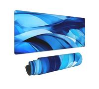 Large Gaming Mouse Pad Abstract Blue Desk Mat Protector for Desktop Mousepad Waterproof Writing Pads with Anti-Slip Rubber Base Keyboard Pad for Gamer Office Home 31.5" x 12"