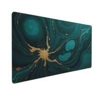 Large Gaming Mouse Pad, Abstract Teal Pattern Print Desk Keyboard Pad, Non-Slip Desk Mat for Desktop Keyboard and Mouse, Mousepad for Office Home Accessories 16x35.5