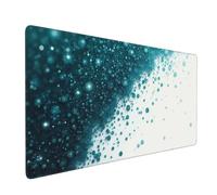 Large Gaming Mouse Pad, Abstract Teal Sparkle Pattern Print Desk Keyboard Pad, Non-Slip Desk Mat for Desktop Keyboard and Mouse, Mousepad for Office Home Accessories 16x35.5