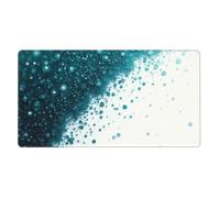 Large Gaming Mouse Pad, Abstract Teal Sparkle Pattern Print Desk Keyboard Pad, Non-Slip Desk Mat for Desktop Keyboard and Mouse, Mousepad for Office Home Accessories 16x29.5