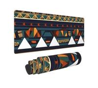 Large Gaming Mouse Pad African Ethnic Pattern Desk Mat Protector for Desktop Mousepad Waterproof Writing Pads with Anti-Slip Rubber Base Keyboard Pad for Gamer Office Home 31.5" x 12"