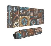 Large Gaming Mouse Pad African Mud Cloth Tribal Desk Mat Protector for Desktop Mousepad Waterproof Writing Pads with Anti-Slip Rubber Base Keyboard Pad for Gamer Office Home 31.5" x 12"