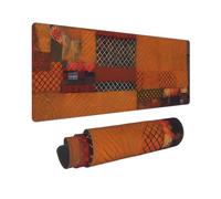 Large Gaming Mouse Pad African Textile Patchwork Desk Mat Protector for Desktop Mousepad Waterproof Writing Pads with Anti-Slip Rubber Base Keyboard Pad for Gamer Office Home 31.5" x 12"