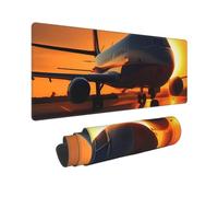 Large Gaming Mouse Pad Airplane at Sunset Desk Mat Protector for Desktop Mousepad Waterproof Writing Pads with Anti-Slip Rubber Base Keyboard Pad for Gamer Office Home 31.5" x 12"