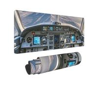 Large Gaming Mouse Pad Airplane Cockpit Desk Mat Protector for Desktop Mousepad Waterproof Writing Pads with Anti-Slip Rubber Base Keyboard Pad for Gamer Office Home 31.5" x 12"