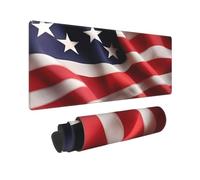 Large Gaming Mouse Pad American Flag Desk Mat Protector for Desktop Mousepad Waterproof Writing Pads with Anti-Slip Rubber Base Keyboard Pad for Gamer Office Home 31.5" x 12"