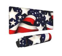 Large Gaming Mouse Pad American Flag Stars Stripes Desk Mat Protector for Desktop Mousepad Waterproof Writing Pads with Anti-Slip Rubber Base Keyboard Pad for Gamer Office Home 31.5" x 12"