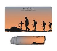 Large Gaming Mouse Pad - Anzac Day Rubber Base Desk Mat, Desk Pad with Stitched Edges, Mousepad for Laptop, PC Keyboard Mouse Mat for Work Game Office 16x29.5in
