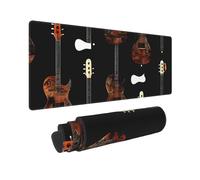 Large Gaming Mouse Pad Art Guitar Pattern Print Desk Mat Protector for Desktop Mousepad Waterproof Writing Pads with Anti-Slip Rubber Base Keyboard Pad for Gamer Office Home 31.5" x 12"