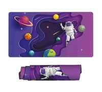 Large Gaming Mouse Pad - Astronaut on Mission in Outer Space Desk Mat with Stitched Edges, Rubber Base Desk Pad, Mousepad for Laptop, PC Keyboard Mouse Mat for Work Game Office16x29.5in