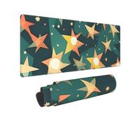 Large Gaming Mouse Pad Atomic Stars Retro Pattern Print Desk Mat Protector for Desktop Mousepad Waterproof Writing Pads with Anti-Slip Rubber Base Keyboard Pad for Gamer Office Home 31.5" x 12"