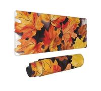 Large Gaming Mouse Pad Autumn Leaves Desk Mat Protector for Desktop Mousepad Waterproof Writing Pads with Anti-Slip Rubber Base Keyboard Pad for Gamer Office Home 31.5" x 12"