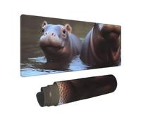 Large Gaming Mouse Pad Baby Hippos Desk Mat Protector for Desktop Mousepad Waterproof Writing Pads with Anti-Slip Rubber Base Keyboard Pad for Gamer Office Home 31.5" x 12"