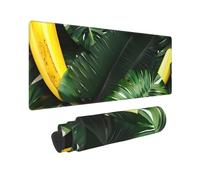 Large Gaming Mouse Pad Banana and Palm Desk Mat Protector for Desktop Mousepad Waterproof Writing Pads with Anti-Slip Rubber Base Keyboard Pad for Gamer Office Home 31.5" x 12"