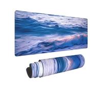 Large Gaming Mouse Pad Beach Sunset Ocean Waves Desk Mat Protector for Desktop Mousepad Waterproof Writing Pads with Anti-Slip Rubber Base Keyboard Pad for Gamer Office Home 31.5" x 12"