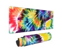 Large Gaming Mouse Pad Bear Dancing Tie Dye Desk Mat Protector for Desktop Mousepad Waterproof Writing Pads with Anti-Slip Rubber Base Keyboard Pad for Gamer Office Home 31.5" x 12"