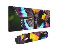 Large Gaming Mouse Pad Beautiful Colorful Butterflys Desk Mat Protector for Desktop Mousepad Waterproof Writing Pads with Anti-Slip Rubber Base Keyboard Pad for Gamer Office Home 31.5" x 12"