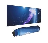 Large Gaming Mouse Pad Beautiful Jellyfish Desk Mat Protector for Desktop Mousepad Waterproof Writing Pads with Anti-Slip Rubber Base Keyboard Pad for Gamer Office Home 31.5" x 12"