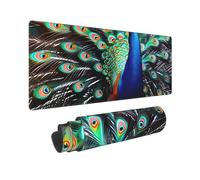Large Gaming Mouse Pad Beautiful Peacock Desk Mat Protector for Desktop Mousepad Waterproof Writing Pads with Anti-Slip Rubber Base Keyboard Pad for Gamer Office Home 31.5" x 12"