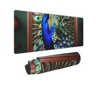 Large Gaming Mouse Pad Beautiful Peacock Picture Desk Mat Protector for Desktop Mousepad Waterproof Writing Pads with Anti-Slip Rubber Base Keyboard Pad for Gamer Office Home 31.5" x 12"