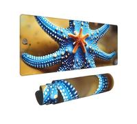 Large Gaming Mouse Pad Beautiful Starfish Desk Mat Protector for Desktop Mousepad Waterproof Writing Pads with Anti-Slip Rubber Base Keyboard Pad for Gamer Office Home 31.5" x 12"