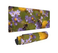 Large Gaming Mouse Pad Bee Flying Desk Mat Protector for Desktop Mousepad Waterproof Writing Pads with Anti-Slip Rubber Base Keyboard Pad for Gamer Office Home 31.5" x 12"