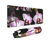 Large Gaming Mouse Pad Bell Orchid Pattern Desk Mat Protector for Desktop Mousepad Waterproof Writing Pads with Anti-Slip Rubber Base Keyboard Pad for Gamer Office Home 31.5" x 12"