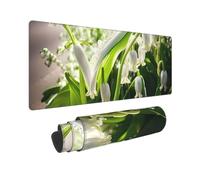 Large Gaming Mouse Pad Bell Orchid Print Desk Mat Protector for Desktop Mousepad Waterproof Writing Pads with Anti-Slip Rubber Base Keyboard Pad for Gamer Office Home 31.5" x 12"