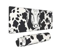 Large Gaming Mouse Pad Black and White Cow Desk Mat Protector for Desktop Mousepad Waterproof Writing Pads with Anti-Slip Rubber Base Keyboard Pad for Gamer Office Home 31.5" x 12"