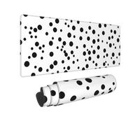 Large Gaming Mouse Pad Black and White Polka Dot Desk Mat Protector for Desktop Mousepad Waterproof Writing Pads with Anti-Slip Rubber Base Keyboard Pad for Gamer Office Home 31.5" x 12"