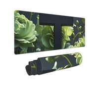 Large Gaming Mouse Pad Black Cross Among Green Flowers Desk Mat Protector for Desktop Mousepad Waterproof Writing Pads with Anti-Slip Rubber Base Keyboard Pad for Gamer Office Home 31.5" x 12"