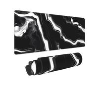 Large Gaming Mouse Pad Black White Marble Print Desk Mat Protector for Desktop Mousepad Waterproof Writing Pads with Anti-Slip Rubber Base Keyboard Pad for Gamer Office Home 31.5" x 12"