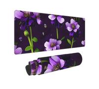 Large Gaming Mouse Pad Blooming Purple Flowers Desk Mat Protector for Desktop Mousepad Waterproof Writing Pads with Anti-Slip Rubber Base Keyboard Pad for Gamer Office Home 31.5" x 12"