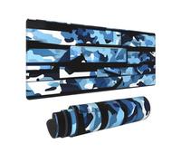 Large Gaming Mouse Pad Blue Camouflage Desk Mat Protector for Desktop Mousepad Waterproof Writing Pads with Anti-Slip Rubber Base Keyboard Pad for Gamer Office Home 31.5" x 12"