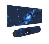 Large Gaming Mouse Pad Blue Galaxy Pattern Desk Mat Protector for Desktop Mousepad Waterproof Writing Pads with Anti-Slip Rubber Base Keyboard Pad for Gamer Office Home 31.5" x 12"