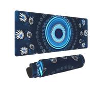 Large Gaming Mouse Pad Blue Mini Flower Swirl Desk Mat Protector for Desktop Mousepad Waterproof Writing Pads with Anti-Slip Rubber Base Keyboard Pad for Gamer Office Home 31.5" x 12"
